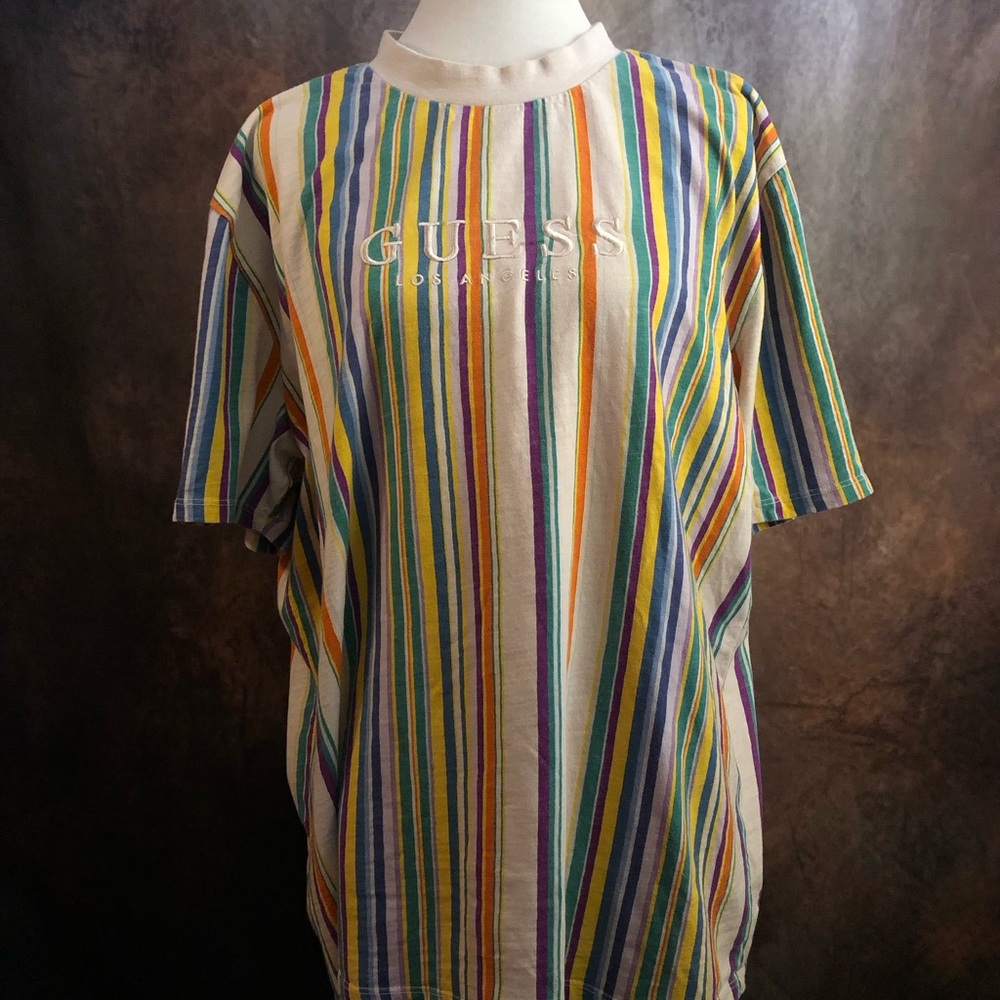 Guess Multicolor Striped Short Sleeve Tee